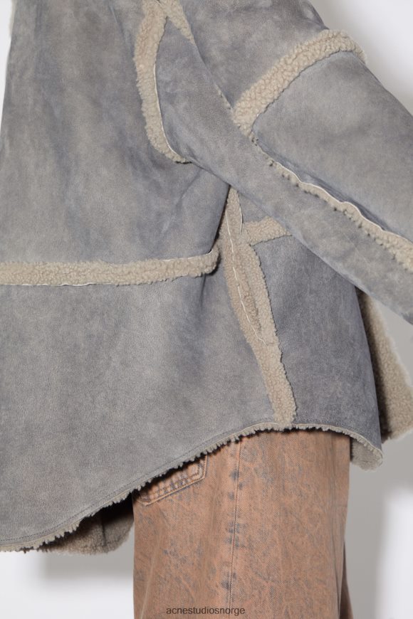 Acne Studios shearling jakke N2PP4F917 klær taupegrå