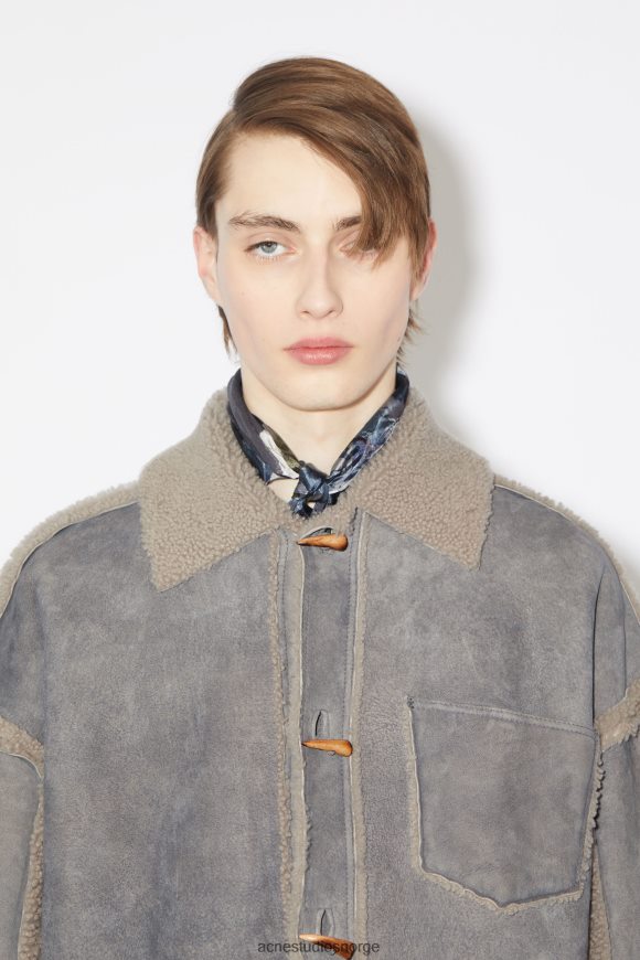 Acne Studios shearling jakke N2PP4F917 klær taupegrå