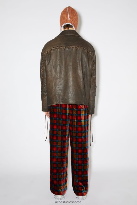 Acne Studios snøret skinnjakke N2PP4F919 klær brun/oransje