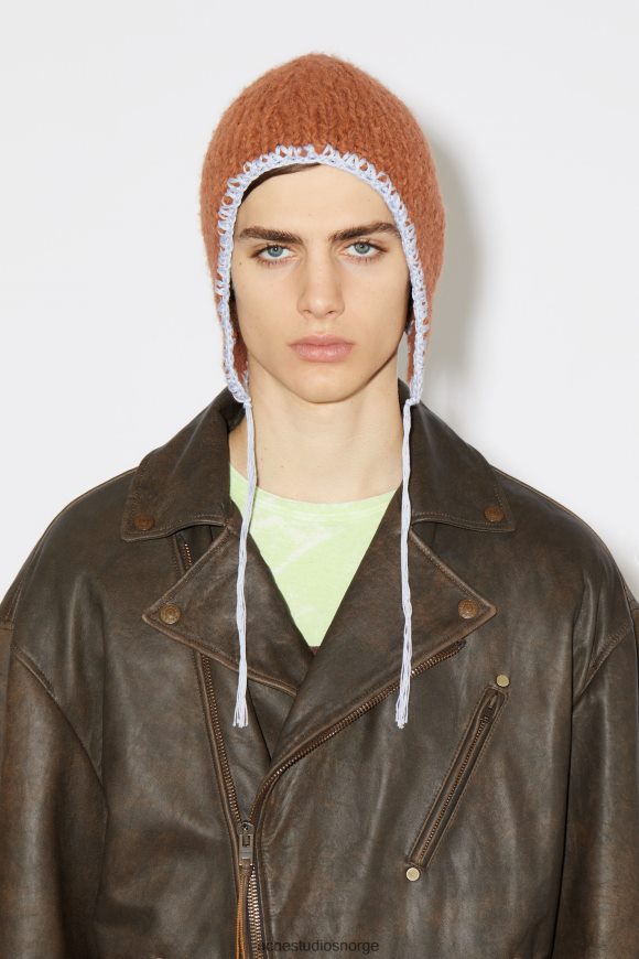 Acne Studios snøret skinnjakke N2PP4F919 klær brun/oransje