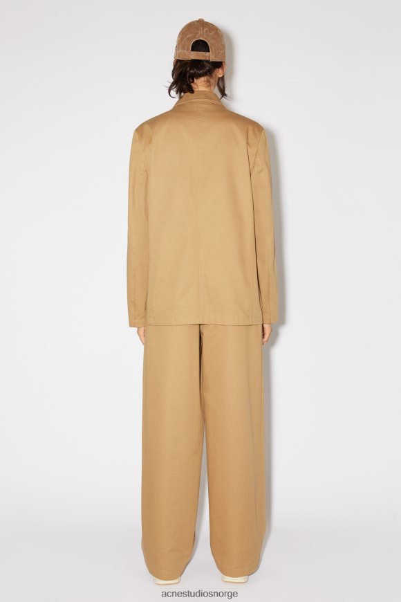 Acne Studios twill bomull skreddersydd jakke unisex N2PP4F24 klær kamelbrun