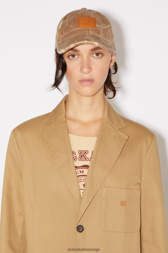 Acne Studios twill bomull skreddersydd jakke unisex N2PP4F24 klær kamelbrun