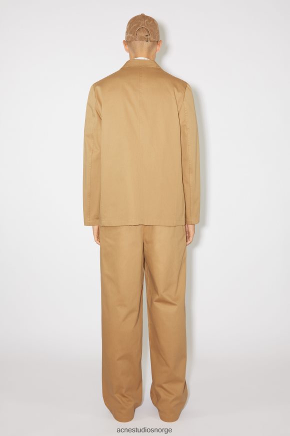 Acne Studios twill bomull skreddersydd jakke unisex N2PP4F902 klær kamelbrun