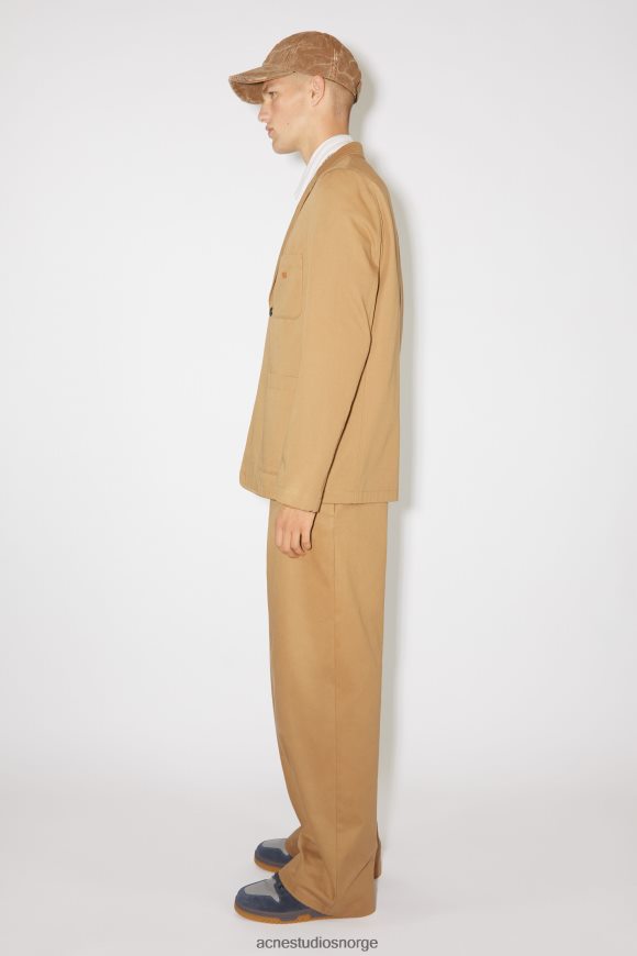 Acne Studios twill bomull skreddersydd jakke unisex N2PP4F902 klær kamelbrun