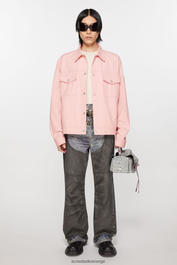 Acne Studios twill jakke N2PP4F889 klær blek rosa