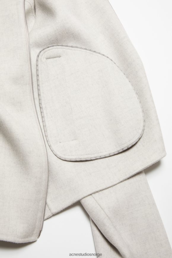 Acne Studios ulljakke N2PP4F897 klær lys grå melange