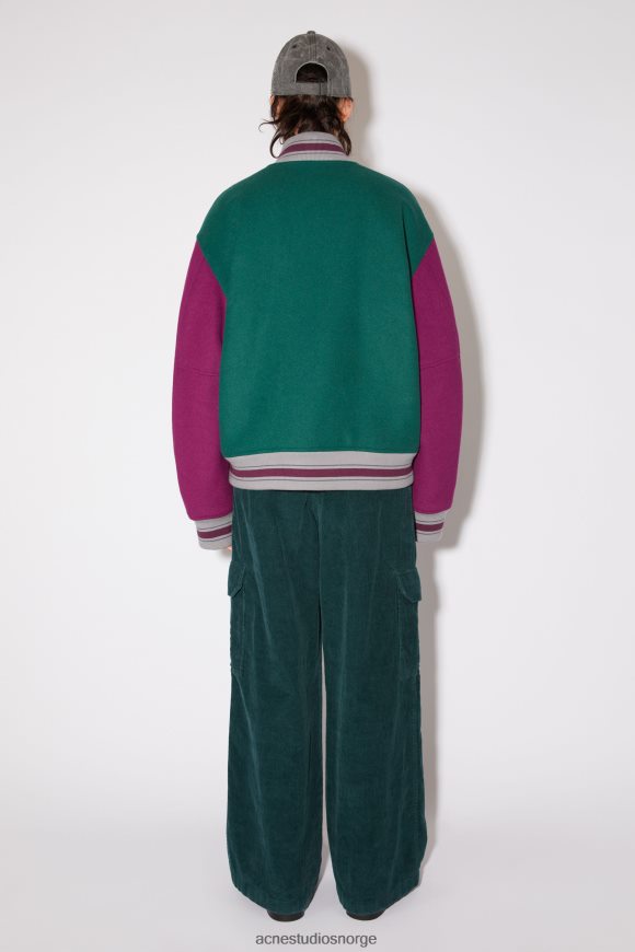Acne Studios universitetsjakke unisex N2PP4F23 klær nattgrønt