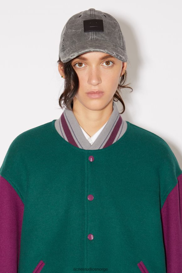 Acne Studios universitetsjakke unisex N2PP4F23 klær nattgrønt