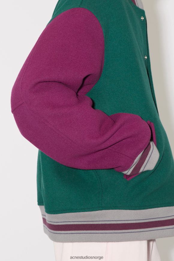 Acne Studios universitetsjakke unisex N2PP4F901 klær nattgrønt