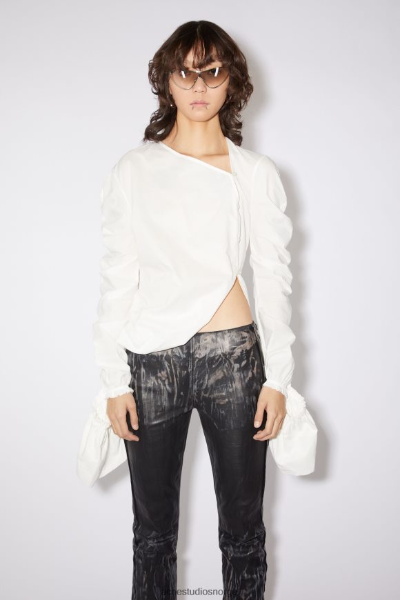 Acne Studios asymmetrisk bluse runway show N2PP4F187 klær hvit