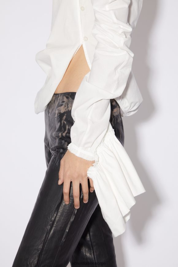 Acne Studios asymmetrisk bluse runway show N2PP4F187 klær hvit