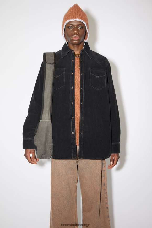Acne Studios cordfløyelskjorte med knapper N2PP4F1005 klær svart