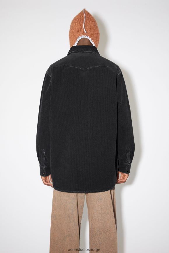 Acne Studios cordfløyelskjorte med knapper N2PP4F1005 klær svart