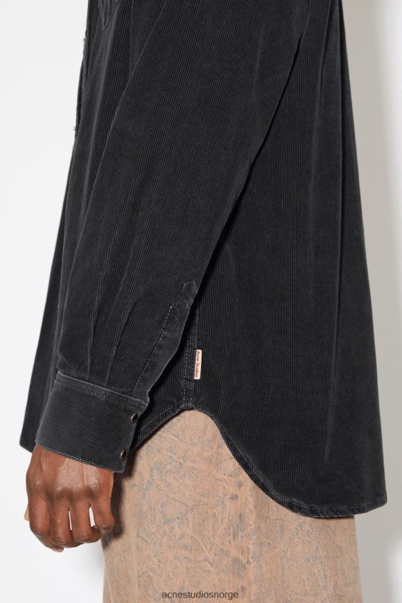 Acne Studios cordfløyelskjorte med knapper N2PP4F1005 klær svart