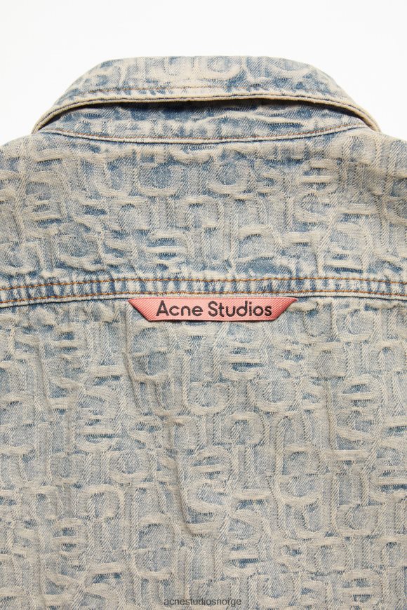 Acne Studios dongeriskjorte - avslappet passform N2PP4F990 klær blå/beige
