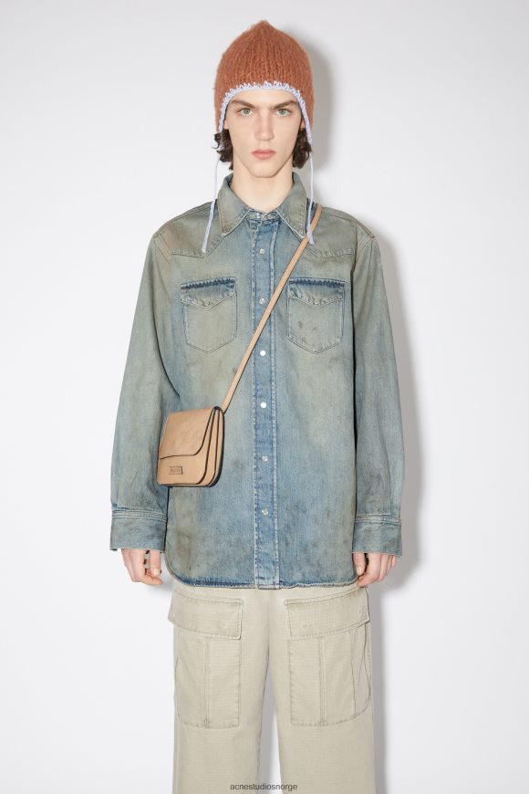 Acne Studios dongeriskjorte med knapper N2PP4F1009 klær mellomblå