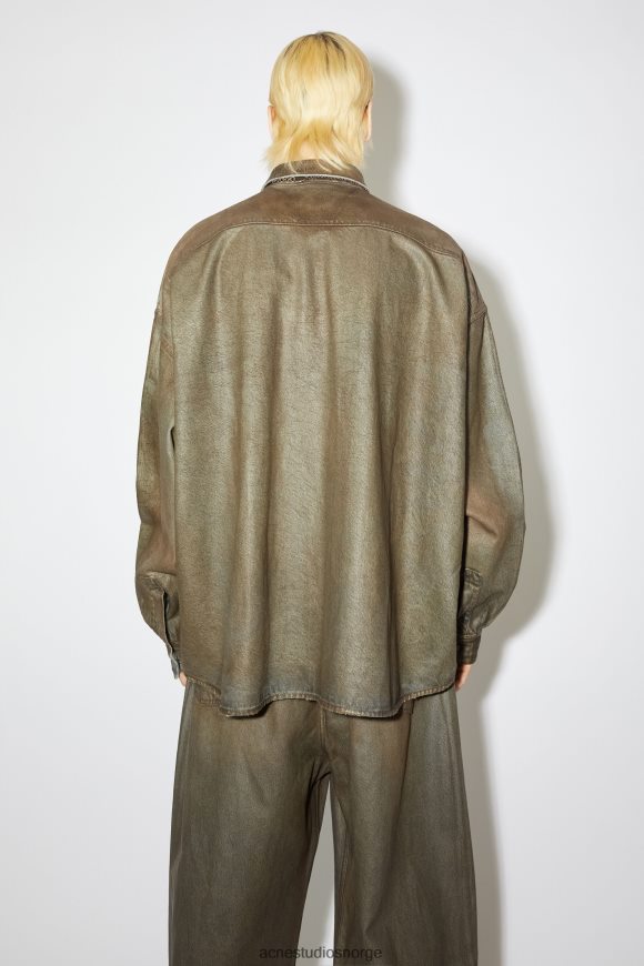 Acne Studios dongeriskjorte med knapper N2PP4F1010 klær blå/beige