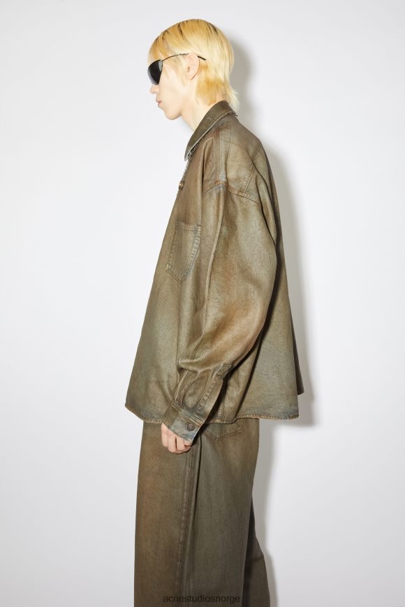 Acne Studios dongeriskjorte med knapper N2PP4F1010 klær blå/beige