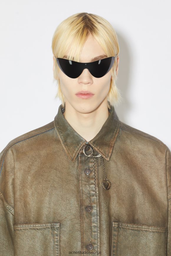 Acne Studios dongeriskjorte med knapper N2PP4F1010 klær blå/beige