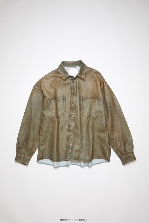 Acne Studios dongeriskjorte med knapper N2PP4F1010 klær blå/beige