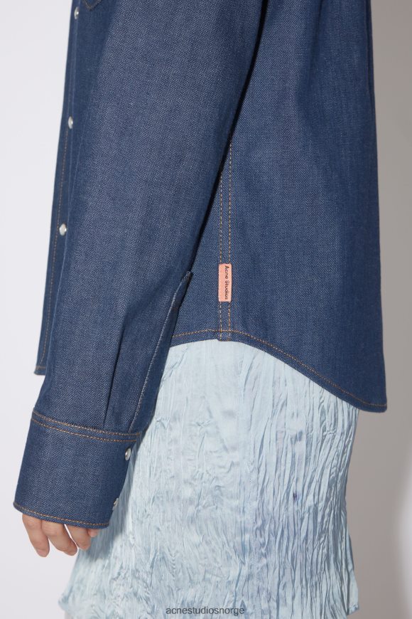 Acne Studios dongeriskjorte med knapper N2PP4F408 klær indigo blå