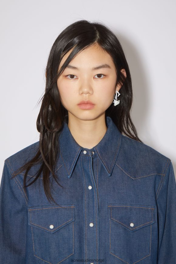 Acne Studios dongeriskjorte med knapper N2PP4F408 klær indigo blå