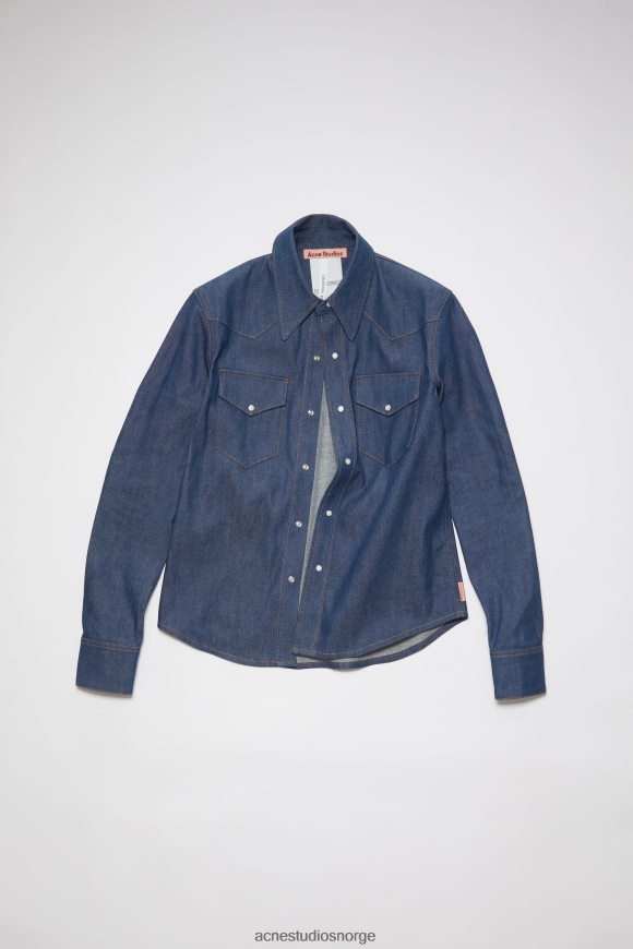 Acne Studios dongeriskjorte med knapper N2PP4F408 klær indigo blå