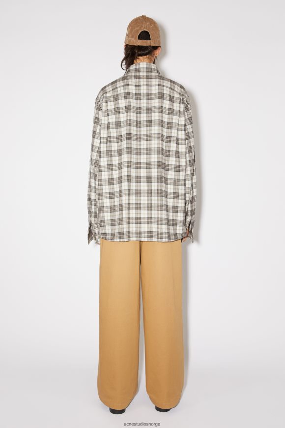 Acne Studios flanell rutete unisex skjorte med knapper N2PP4F180 klær hvit svart