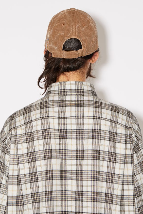 Acne Studios flanell rutete unisex skjorte med knapper N2PP4F180 klær hvit svart