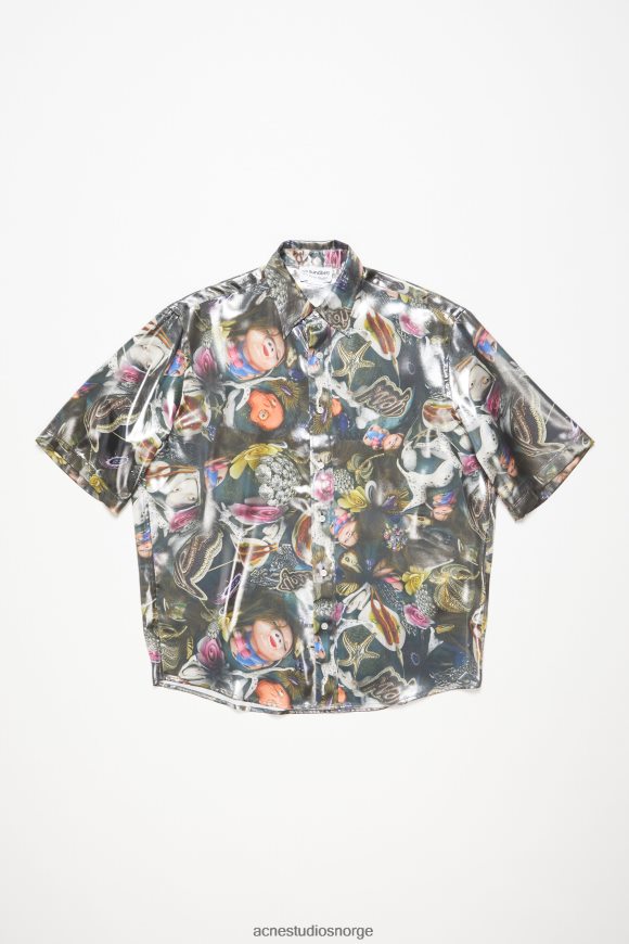 Acne Studios kortermet skjorte N2PP4F994 klær svart flerfarget