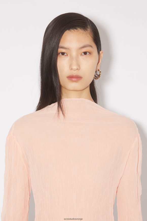Acne Studios krøllet høyhalset topp rullebaneshow N2PP4F182 klær fersken rosa