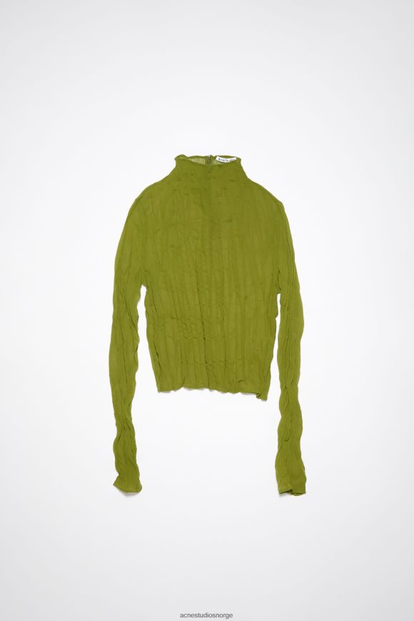 Acne Studios krøllet høyhalset topp rullebaneshow N2PP4F189 klær tanggrønn