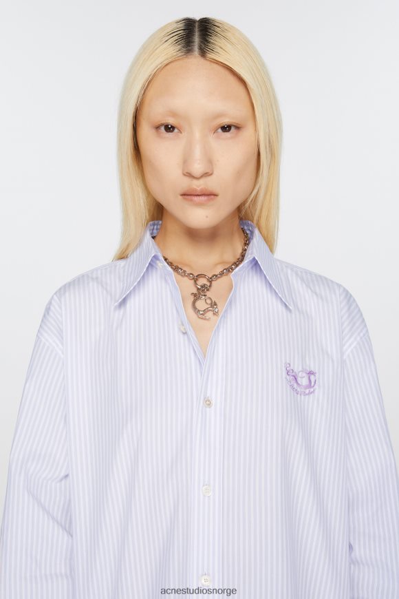 Acne Studios skjorte med knapper N2PP4F376 klær syrin/hvit