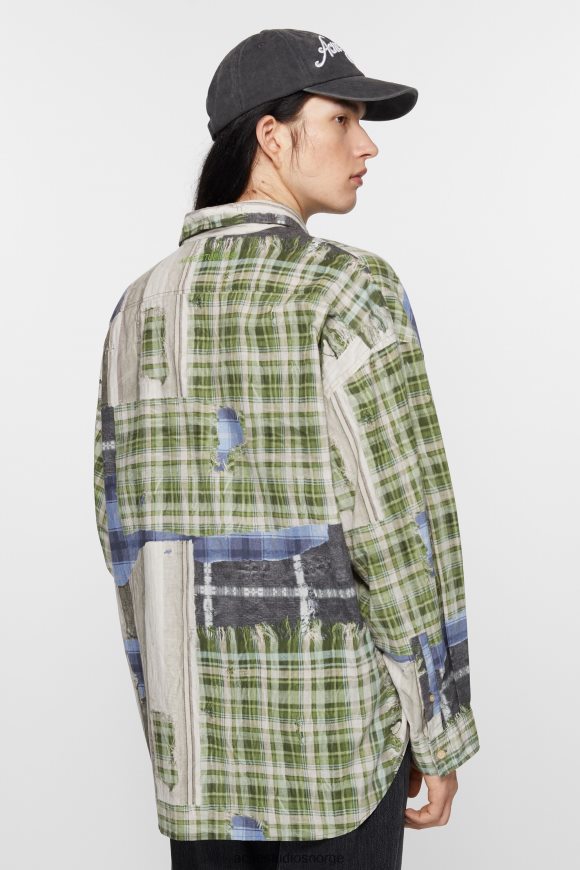 Acne Studios skjorte med trykkknapper N2PP4F985 klær grønn multi