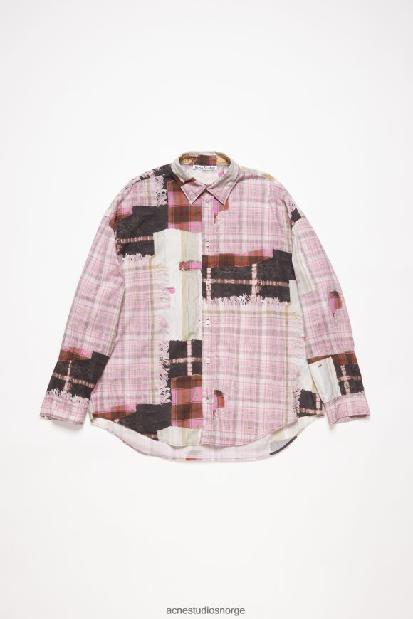 Acne Studios skjorte med trykkknapper N2PP4F993 klær rosa flerfarget