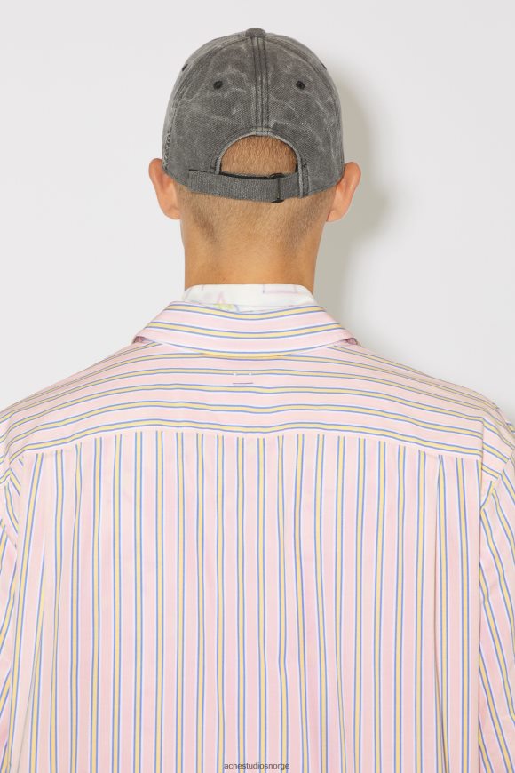 Acne Studios stripe skjorte med knapper unisex N2PP4F1000 klær rosa/gul