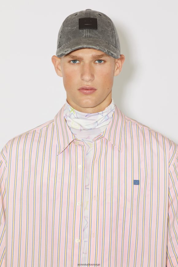 Acne Studios stripe skjorte med knapper unisex N2PP4F1000 klær rosa/gul