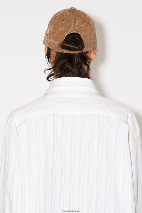 Acne Studios stripe skjorte med knapper unisex N2PP4F176 klær hvit/brun