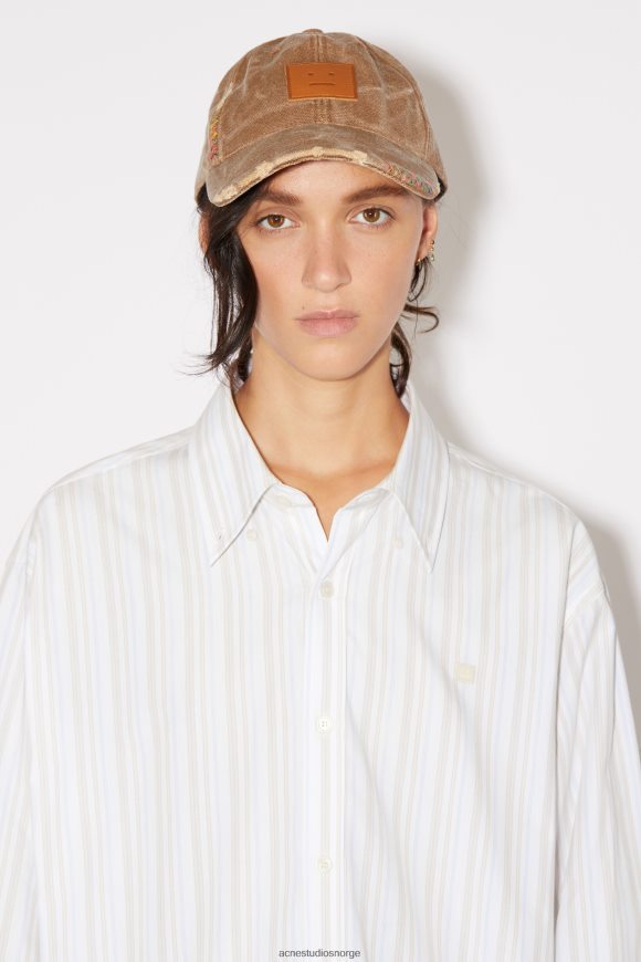 Acne Studios stripe skjorte med knapper unisex N2PP4F176 klær hvit/brun