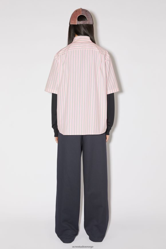 Acne Studios stripe skjorte med knapper unisex N2PP4F177 klær rosa/gul