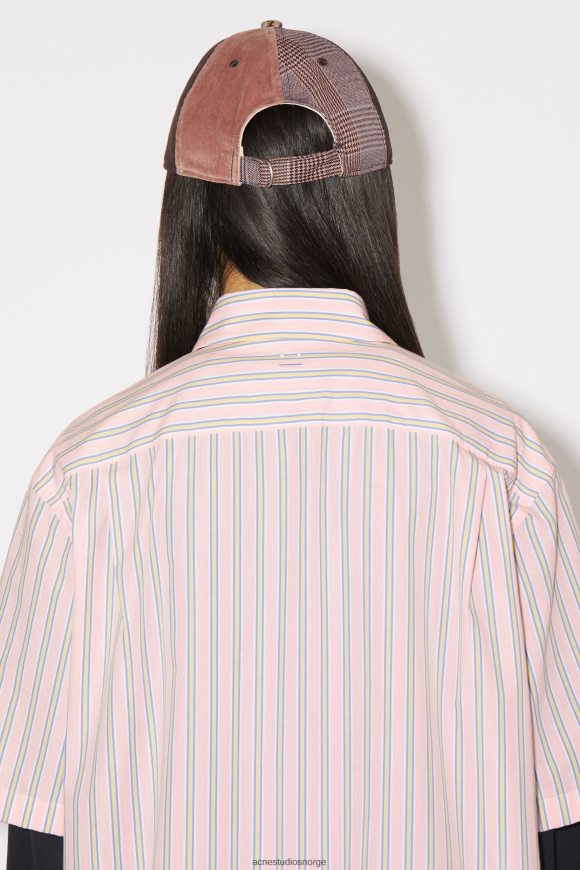 Acne Studios stripe skjorte med knapper unisex N2PP4F177 klær rosa/gul