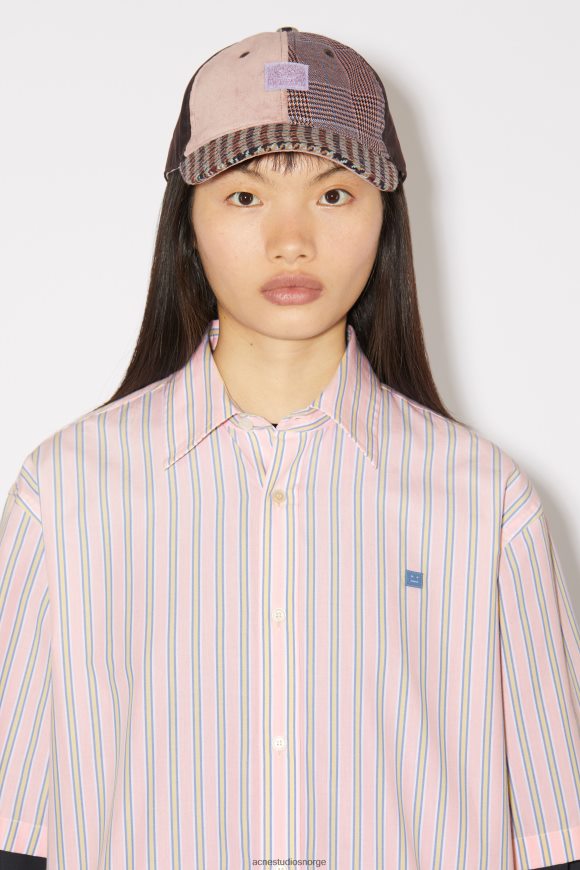 Acne Studios stripe skjorte med knapper unisex N2PP4F177 klær rosa/gul