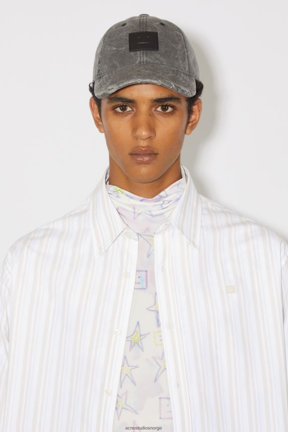 Acne Studios stripe skjorte med knapper unisex N2PP4F999 klær hvit/brun