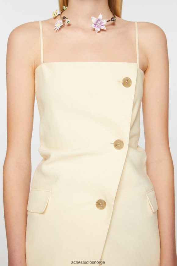Acne Studios stroppdress topp N2PP4F174 klær myk gul