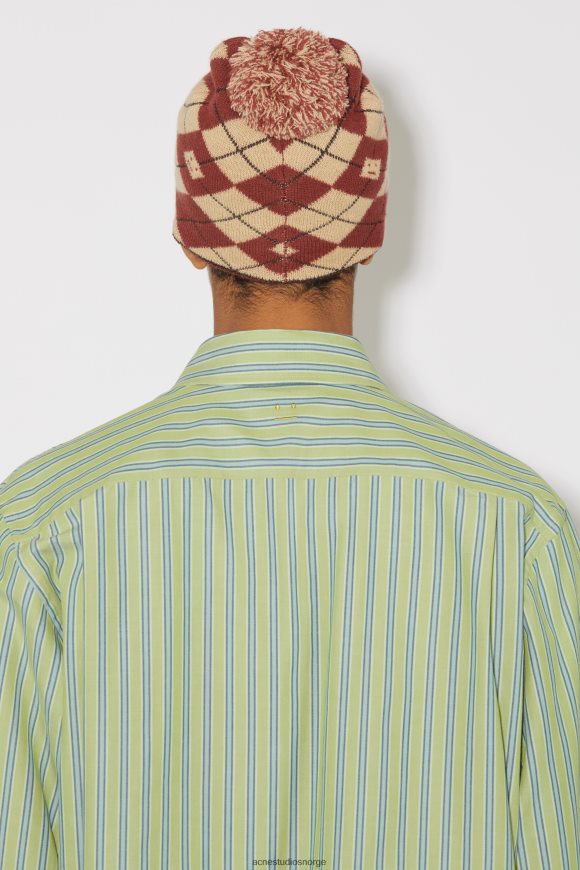 Acne Studios unisex skjorte med knapper N2PP4F1001 klær lys grønn/mørk grønn