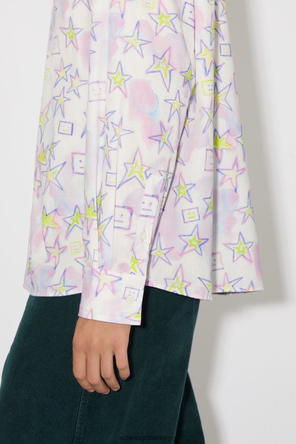 Acne Studios unisex-skjorte med knapper N2PP4F1003 klær blekrosa/multi