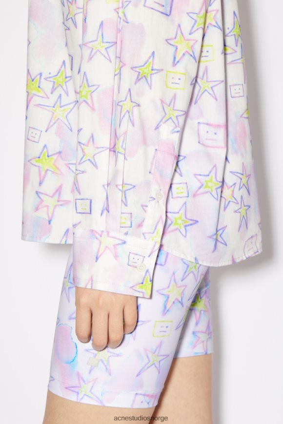 Acne Studios unisex-skjorte med knapper N2PP4F179 klær blekrosa/multi