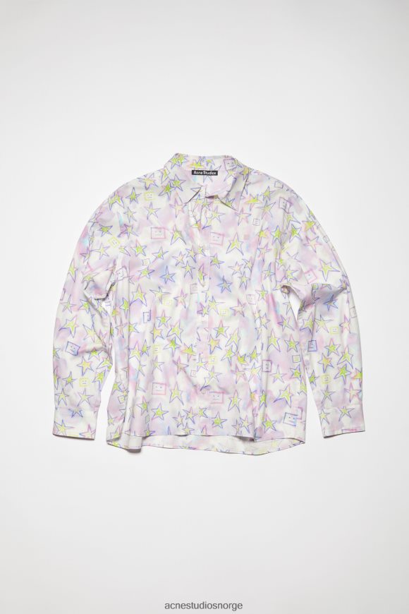 Acne Studios unisex-skjorte med knapper N2PP4F179 klær blekrosa/multi