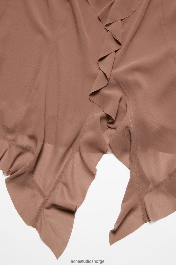 Acne Studios volangbluse N2PP4F167 klær toffee brun