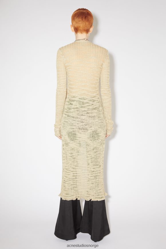 Acne Studios bred ribbet lang cardigan N2PP4F115 klær kald beige